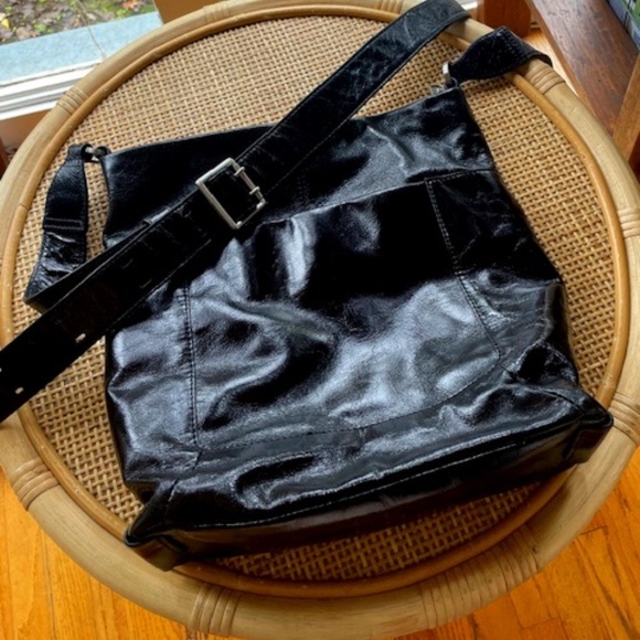 HOBO Black Patton Leather Cross body Satchel - Picture 1 of 6